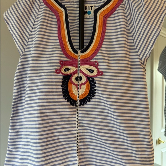 Anthropologie Whit Colorful Embroidered Blouse US XS - Picture 10 of 13